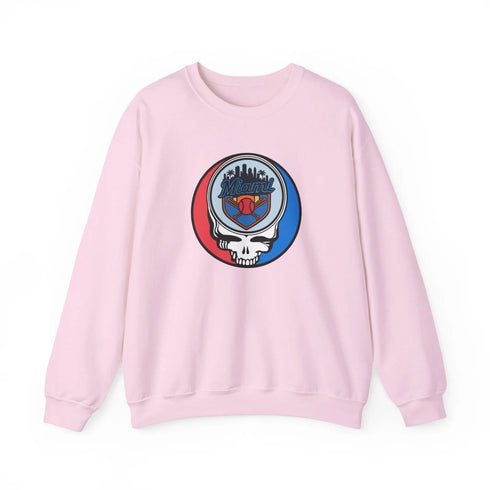 Grateful Dead - Miami Marlins Grateful Dead Stealie Crewneck Sweatshirt - MLB - StealieShop